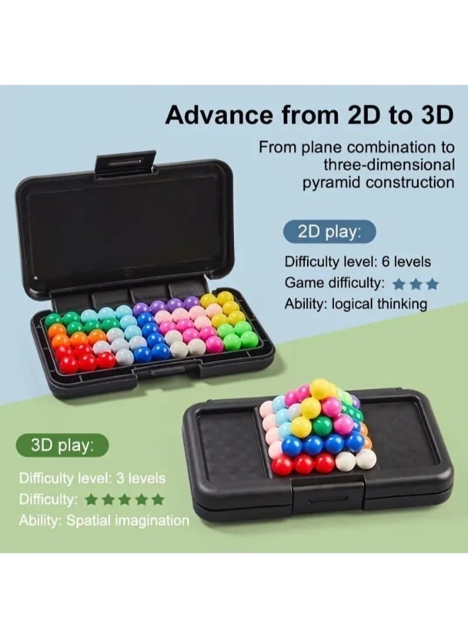 Educational 3D Brain IQ Puzzle Game - 200 Challenges 3D Logic Puzzles for Kids Ages 3+, Teens & Adults - Multi-Color Brain Teasers- STEM Learning Toy for Spatial Reasoning & Problem-Solving - Gift for Family Game Night - Image 3